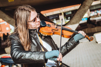 Joshua playing fiddle